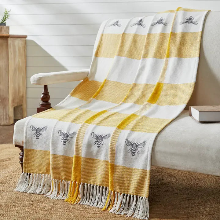 Mayflower Market Woven Bee Throw