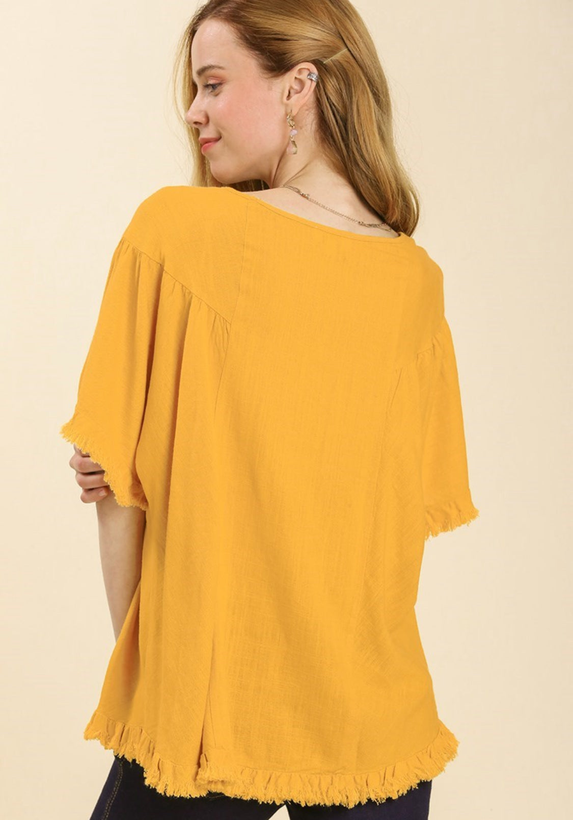 Umgee Fringe Hem Shirt