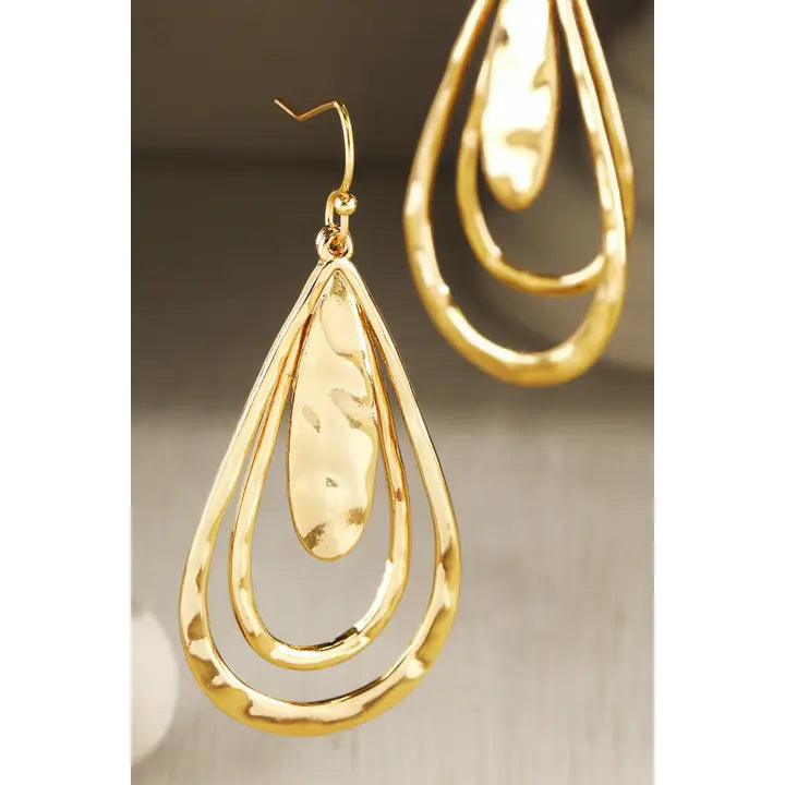 Pomina Triple Layer Tear Drop Earrings