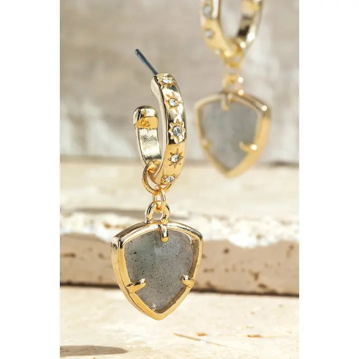 Influence Natural Stone Triangle Earrings