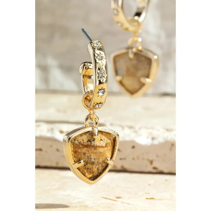 Influence Natural Stone Triangle Earrings