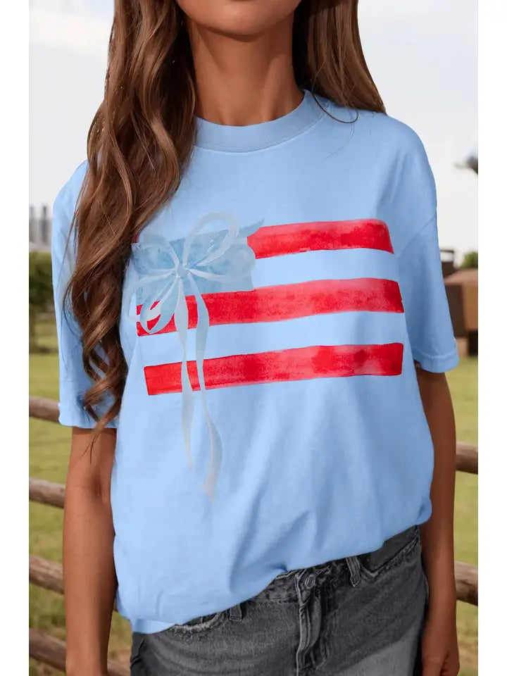Fashion W Bow Flag Tee