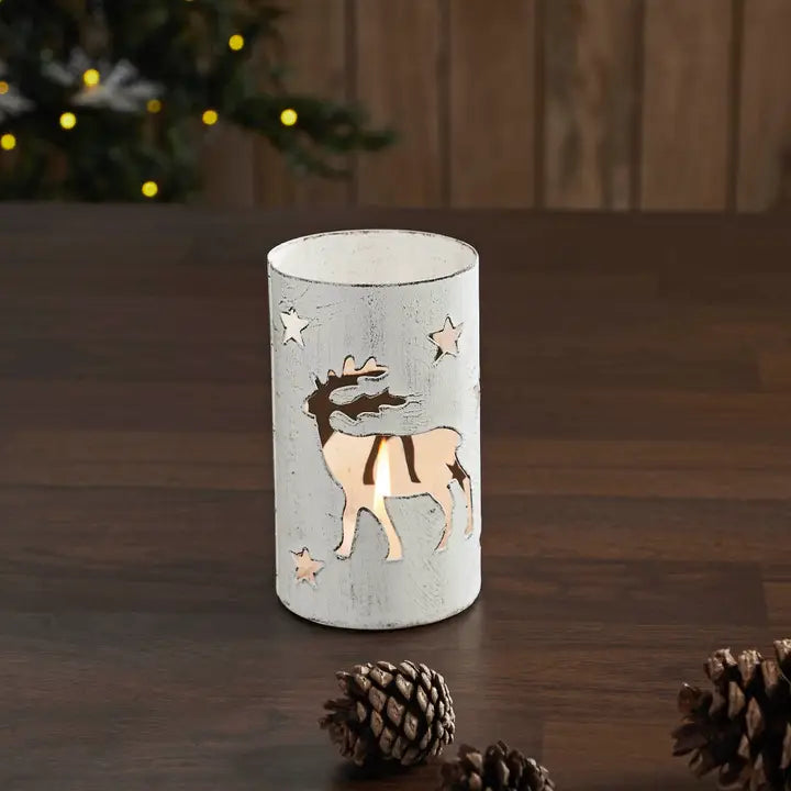 Seasons Crest Metal Reindeer Candle Holder
