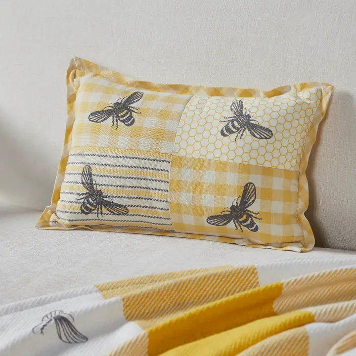 Mayflower Market Patchwork Bee Pillow