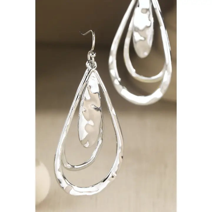 Pomina Triple Layer Tear Drop Earrings