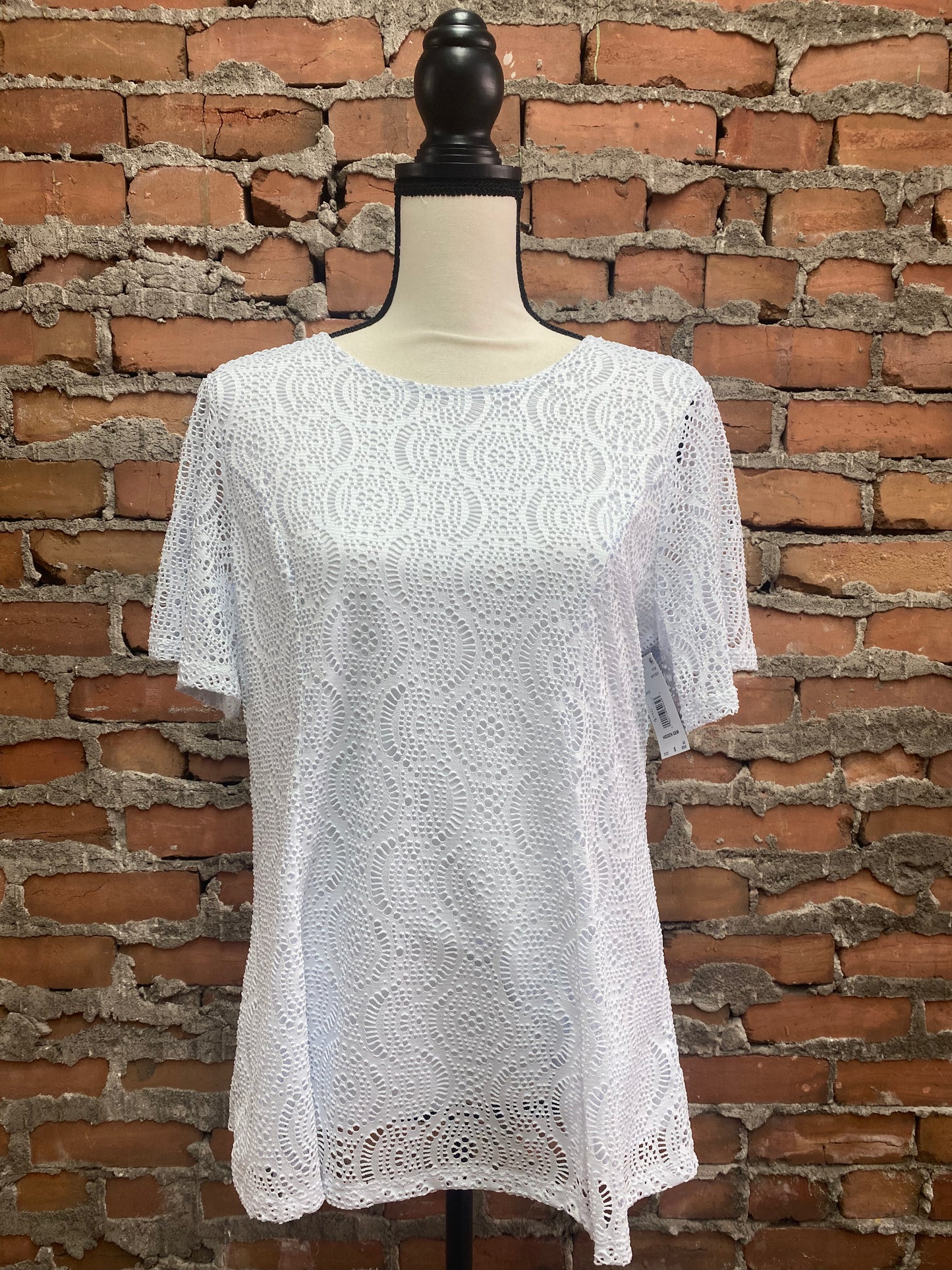 N Touch Lace Short Sleeve Top