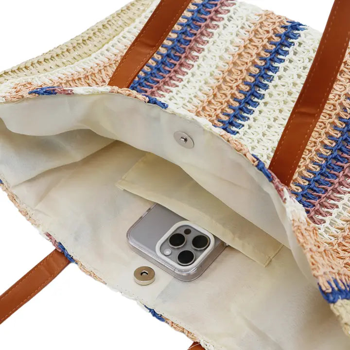 Crochet Beach Rattan Large Tote