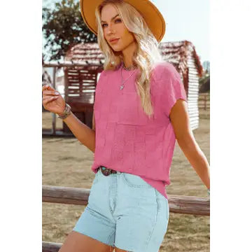 Fashion W Knit Short Sleeve Sweater