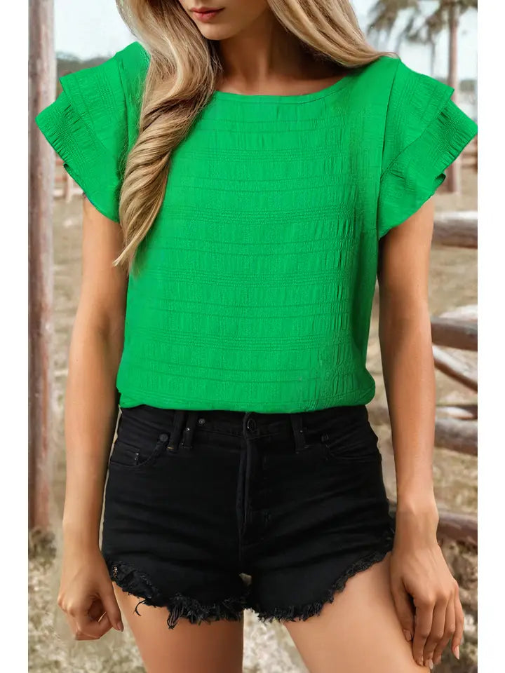 Fashion W Flutter Sleeve Top