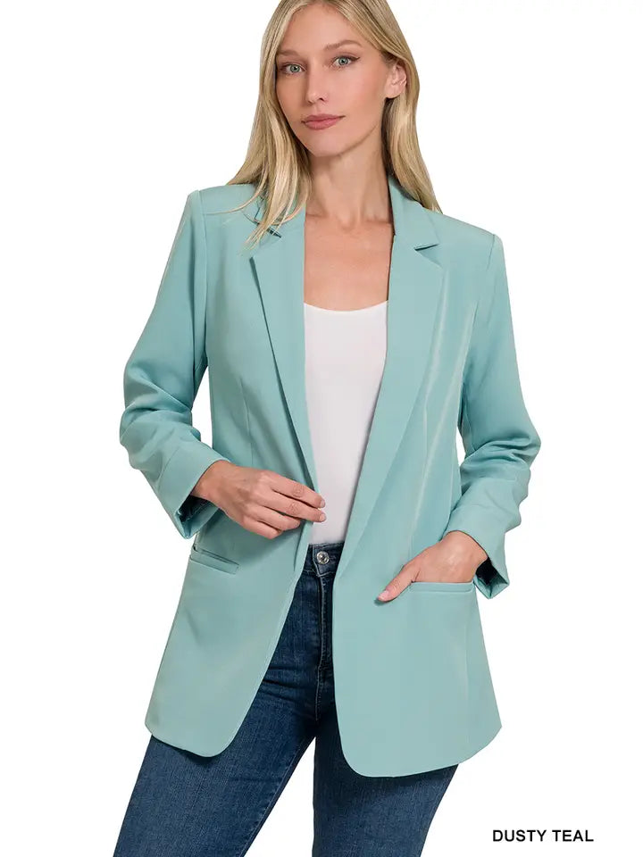 Zenana 3/4 Sleeve Blazer