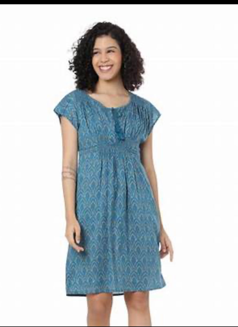 Myra Short Sleeve Print Dress