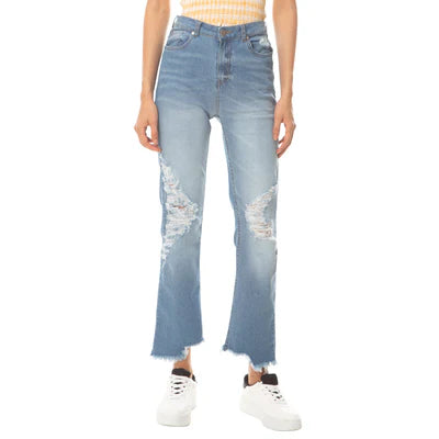 Myra Straight Leg Fray Hem Jean