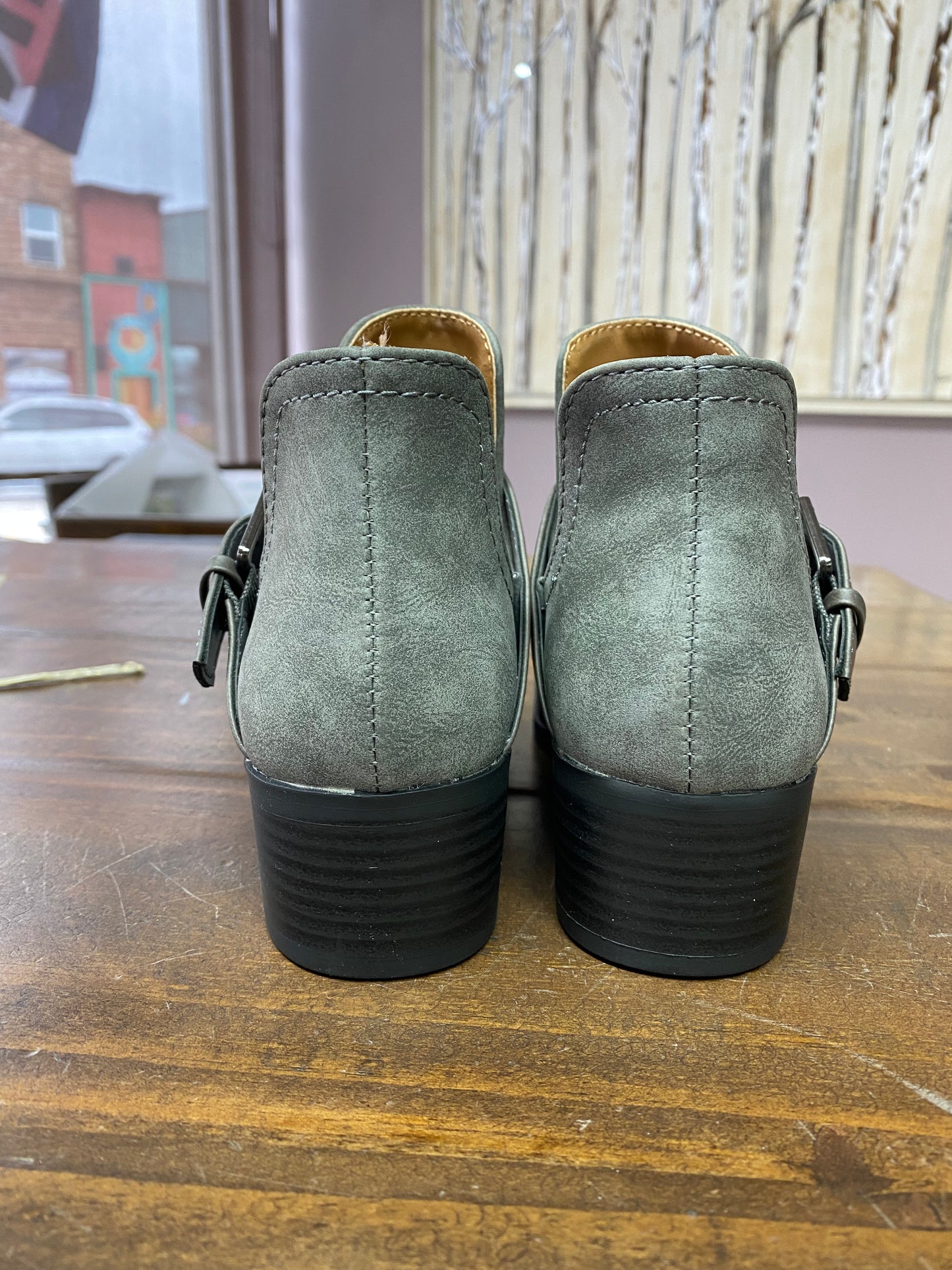 Qupid Grey Distressed Bootie - Whitt & Co. Clothing