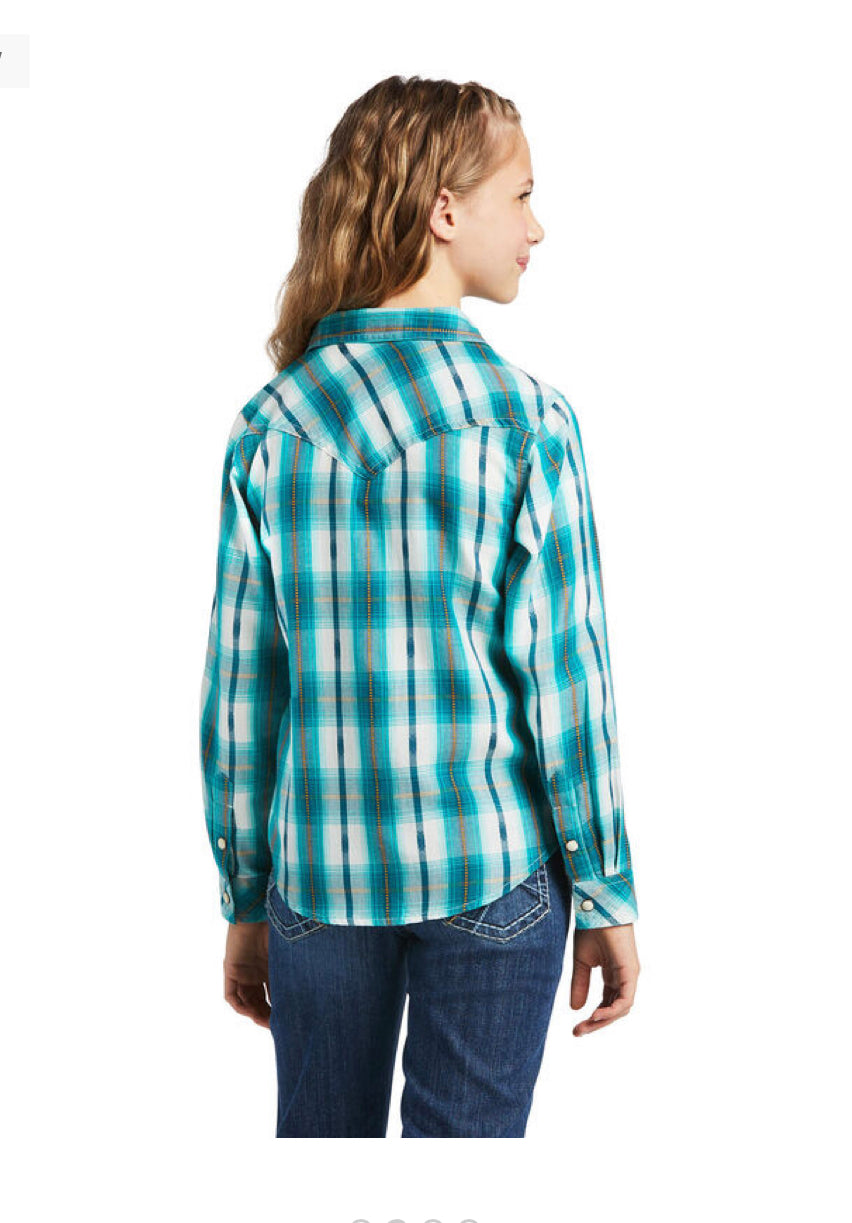Ariat Girl’s REAL Glacier Falls Snap Long Sleeve Shirt - Whitt & Co. Clothing