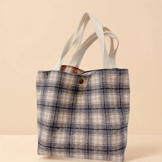 Mini Plaid Flannel Tote Bag