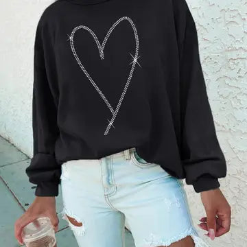 Lovesoft Rhinestone Heart Sweatshirt
