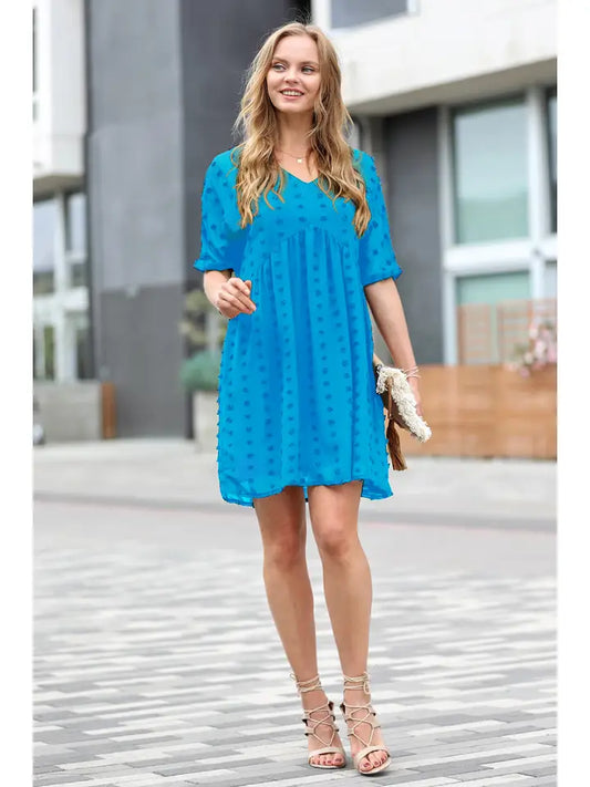 Zenana Short Sleeve Baby Doll Dress