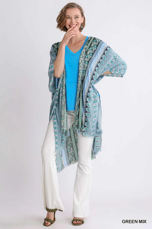 Umgee Fray Hem Kimono