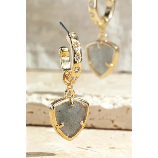 Influence Natural Stone Triangle Earrings