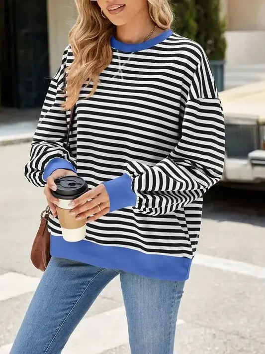 Lovesoft Crew Neck Striped Sweatshirt
