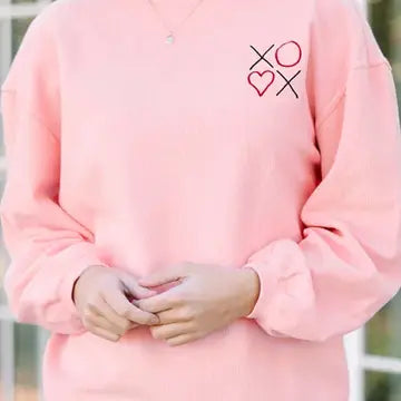 Lovesoft Ribbed Embroidered XO Sweatshirt