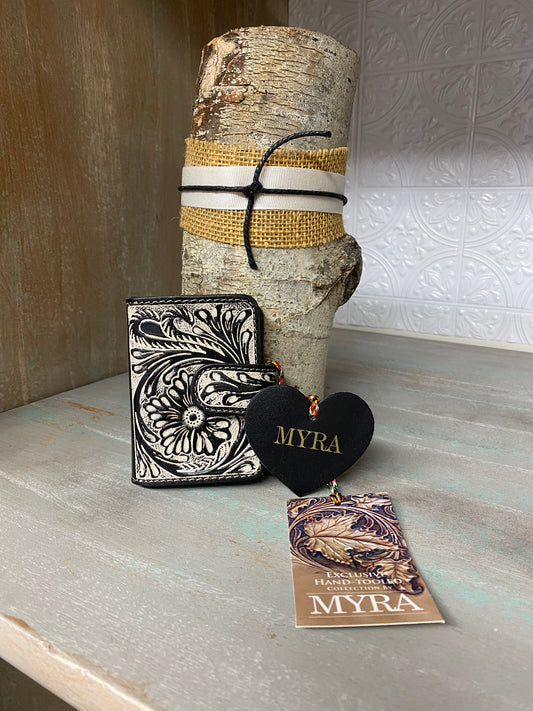 Myra Hand Tooled Mini Wallet