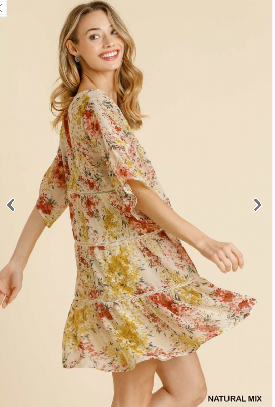 Umgee Floral Print Dress - Whitt & Co. Clothing