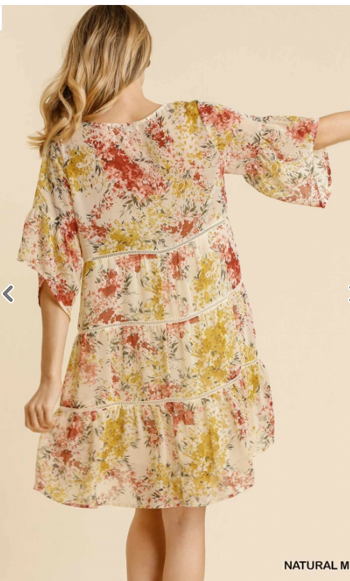 Umgee Floral Print Dress - Whitt & Co. Clothing
