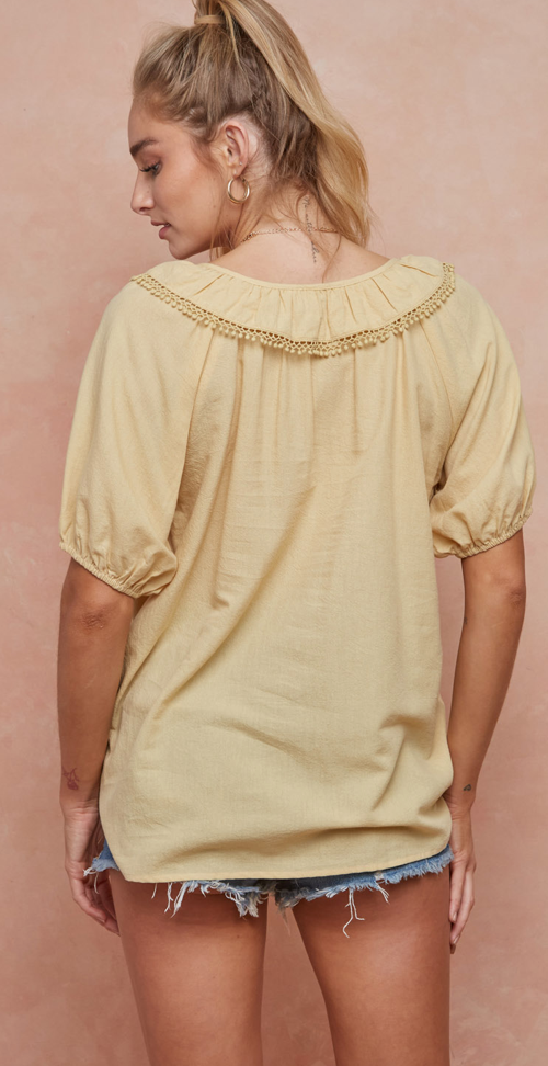 Doe & Rae Tie Front Top - Whitt & Co. Clothing