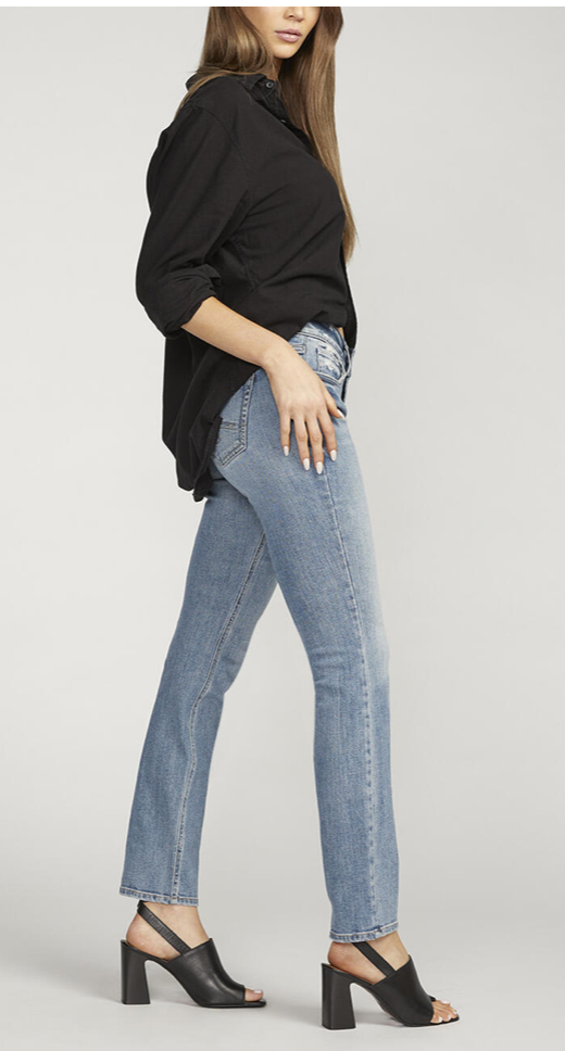 Silver Suki Curvy Fit Mid Rise Straight Leg - Whitt & Co. Clothing