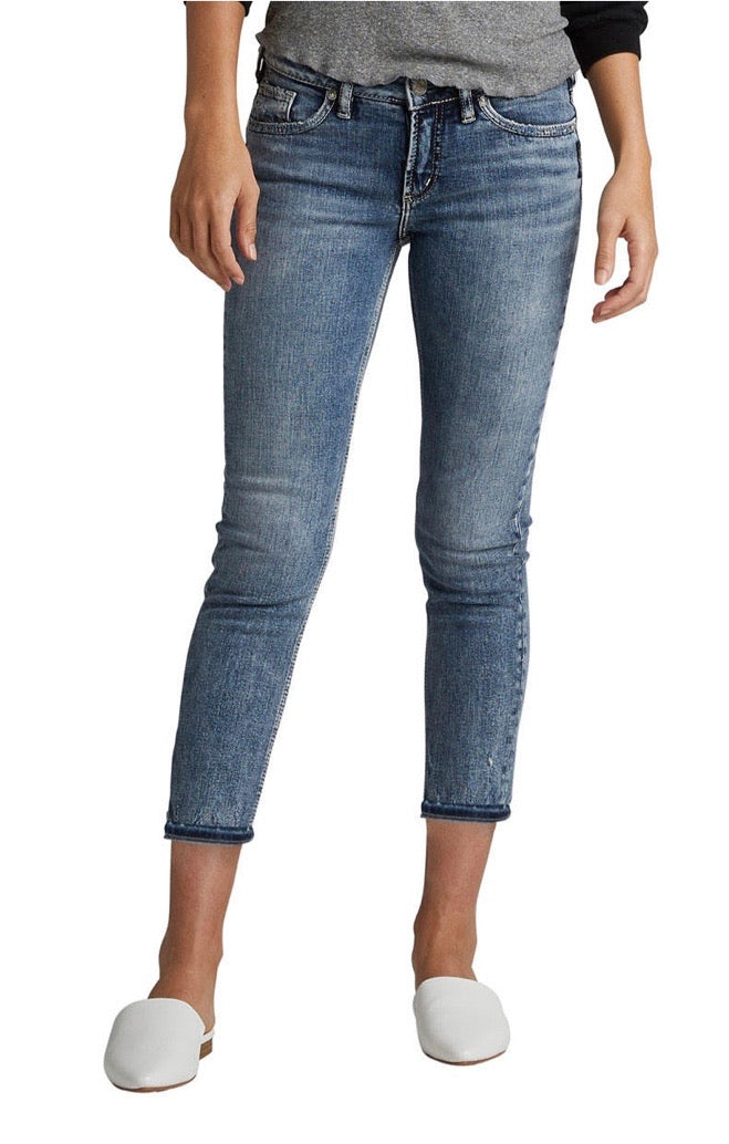 Silver Jeans Elyse Mid Rise Curvy Slim Crop - Whitt & Co. Clothing