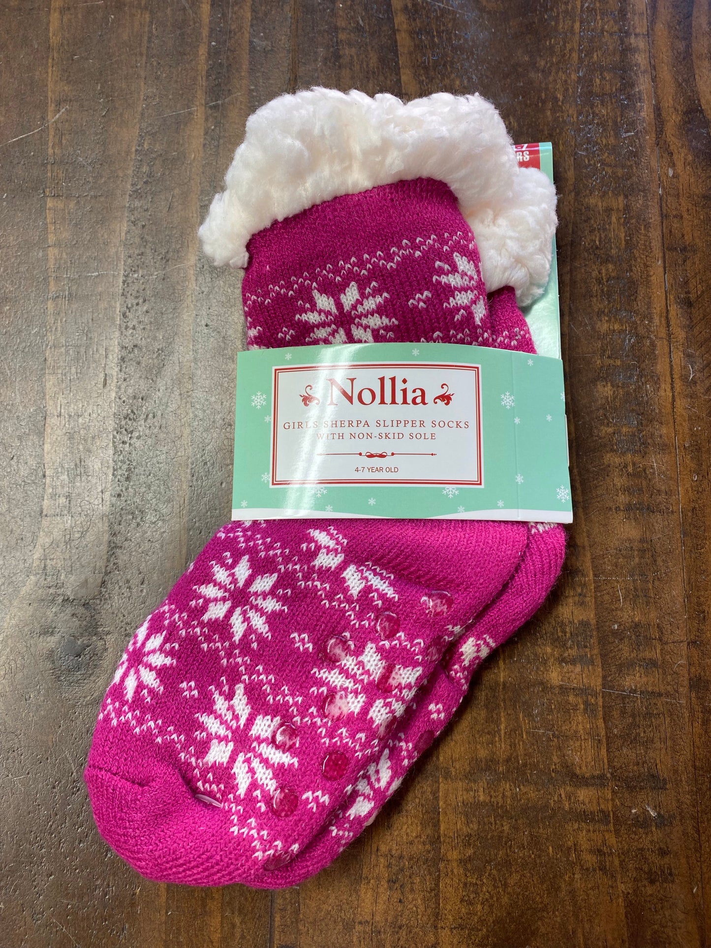Nollia Girl’s 4-7 Year Sherpa Slipper Socks - Whitt & Co. Clothing