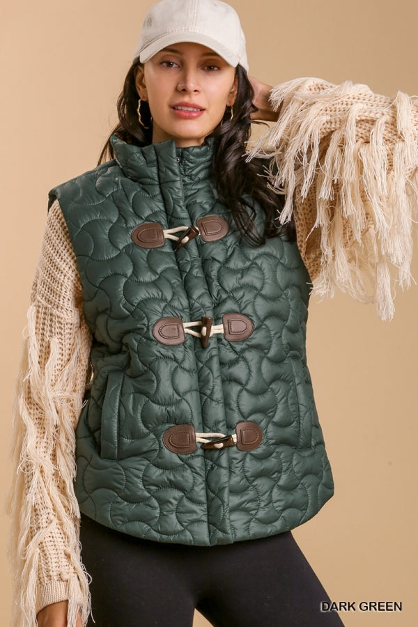 Umgee Quilted Zip Up Vest - Whitt & Co. Clothing