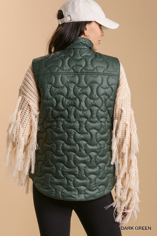 Umgee Quilted Zip Up Vest - Whitt & Co. Clothing