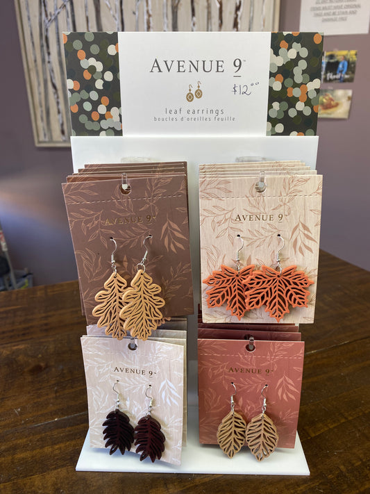 Avenue 9 Leaf Earrings - Whitt & Co. Clothing