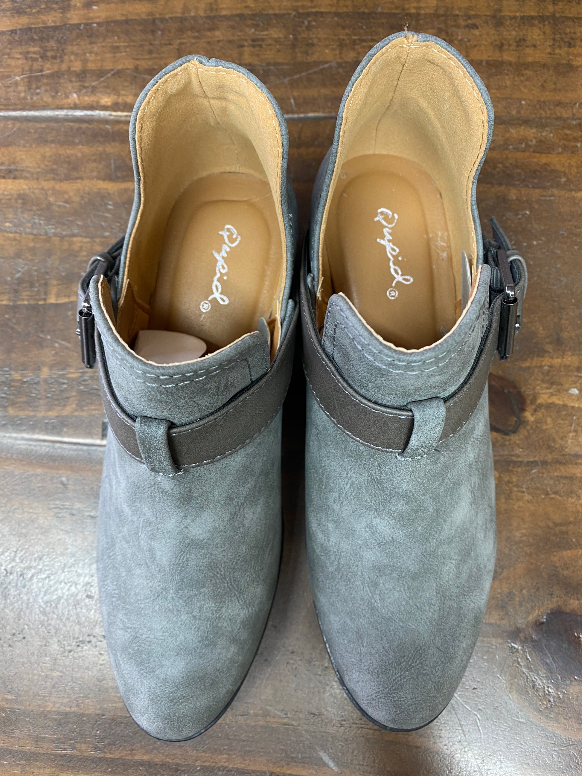 Qupid Grey Distressed Bootie - Whitt & Co. Clothing