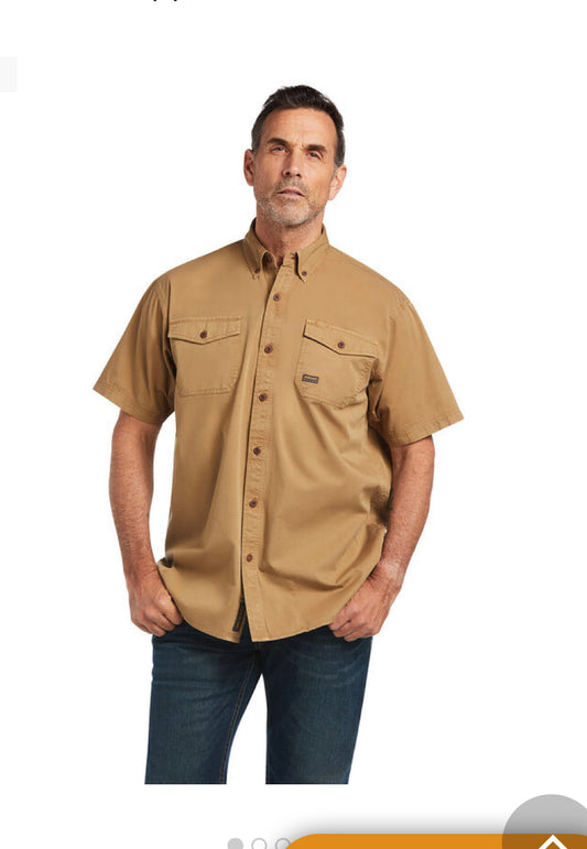 Ariat Men’s Rebar Washed Twill Short Sleeve Work Shirt - Whitt & Co. Clothing
